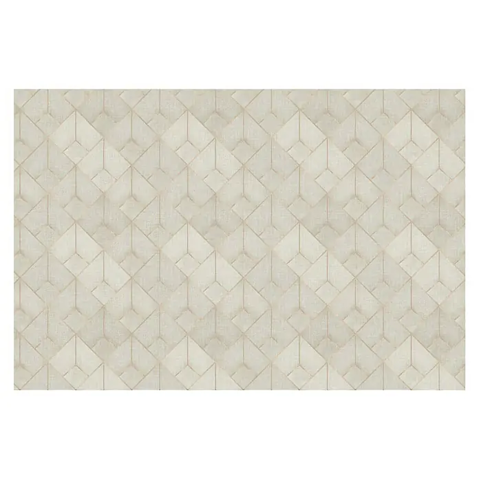 Papel pintado de vinilo adhesivo Rombo - 280 x 90 cm, Beige, Autoadhesivo - Papel pintado geométrico con sutiles detalles en relieve en beige y dorado para un diseño de pared elegante.