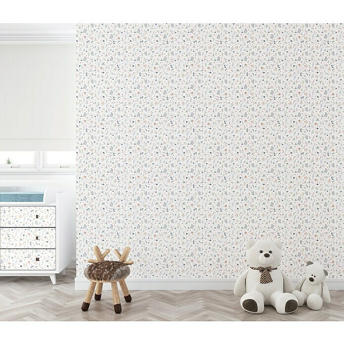 Papel pintado de vinilo Jardín (280 x 90 cm, Blanco, Autoadhesivo) | BAUHAUS