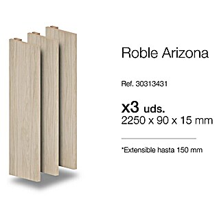 Tapeta extensible Arizona (90 x 2.250 mm, Roble arena, 3 ud.)