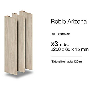 Tapeta extensible Arizona (60 x 2.250 mm, Roble arena, 3 ud.)