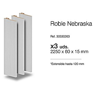 Tapeta extensible Nebraska (60 x 2.250 mm, Gris claro, 3 ud.)