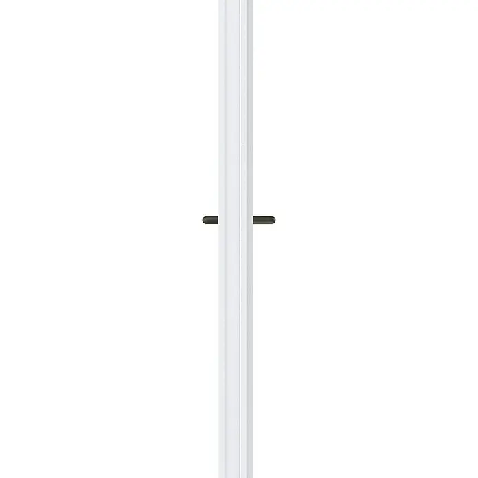 Padilla ZK-Element Classic Plus - 87,5 x 200 cm, DIN Anschlag: Links, Verkehrsweiß - Nahaufnahme eines weißen Duschkabinenrahmens mit einem eleganten, horizontalen Griff, der für einen modernen Touch sorgt.