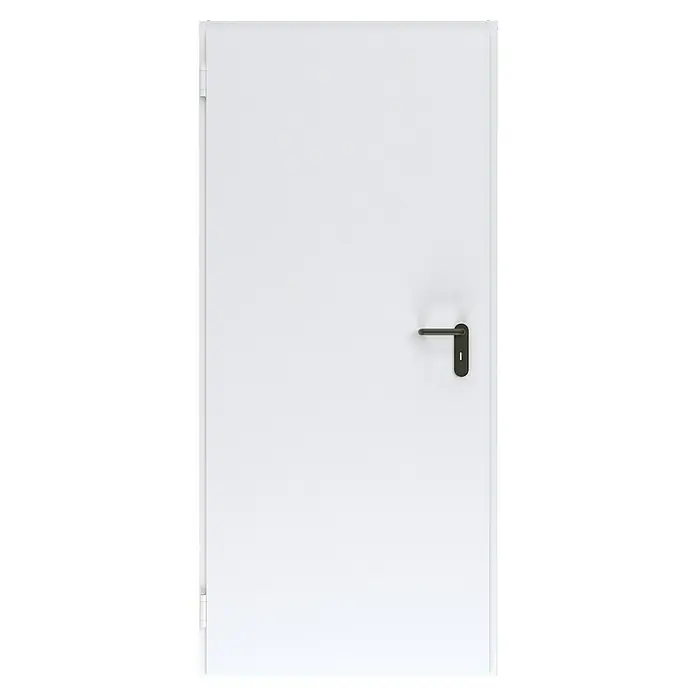 Padilla ZK-Element Classic Plus - 87,5 x 200 cm, DIN Anschlag: Links, Verkehrsweiß - Weisse Innentür mit schwarzem Türgriff. Klare Linien und minimalistisches Design zeichnen diese Tür aus. Perfekt für moderne Räume.