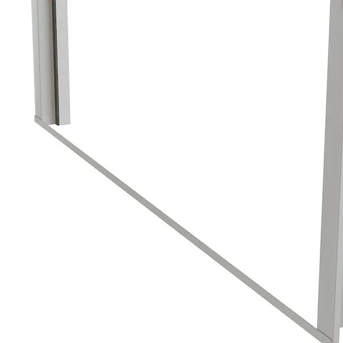 Padilla Eckzarge Rever - 87,5 x 200 cm, DIN Anschlag: Links/Rechts, Lichtgrau - Bild eines silberfarbenen Metallrahmens. Der Rahmen scheint modern und minimalistisch gestaltet zu sein.