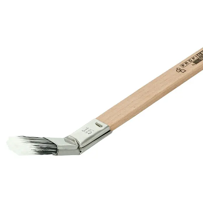 Profi Depot by Storch-Ciret Plattpinsel - Breite Borsten: 15 mm, Gebogen, Holz, Schwarz/Weiß - Pinsel mit abgewinkeltem Kopf und Holzgriff, ideal für präzise Anstriche und schwer zugängliche Stellen. Das Werkzeug für den Profi!