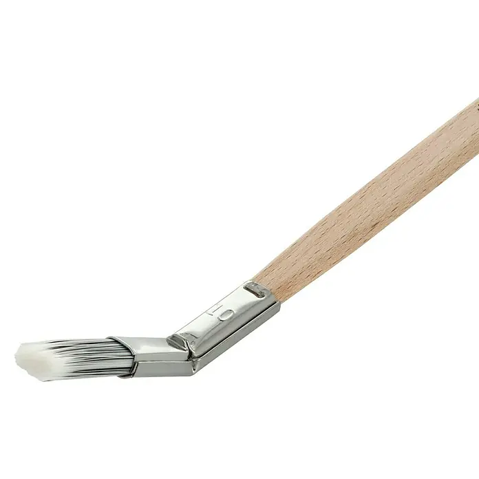 Profi Depot by Storch-Ciret PlattpinselBreite Borsten: 10 mm, Gebogen, Holz, Schwarz/Weiß - Pinsel mit gebogenem Kopf und Holzgriff, ideal für präzises Malen und schwer zugängliche Stellen. Perfekt für feine Detailarbeiten.