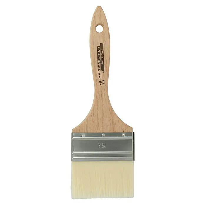 Profi Depot by Storch-Ciret VerschlichtpinselBreite Borsten: 75 mm, Mischborsten, Holz - Pinsel der Marke ProfiDepot by Storch-Ciret mit Holzgriff und hellem Borstenkopf, ideal für präzises Auftragen von Farbe und Lack.