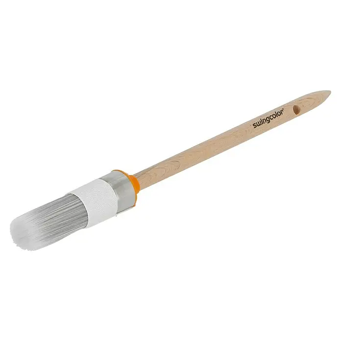 swingcolor Ringpinsel - Größe Pinsel: 4, Mischborsten - Pinsel der Marke Swingcolor mit hellem Holzgriff und grauen Borsten, ideal für präzise Farbaufträge und Detailarbeiten.