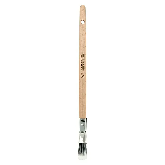 Profi Depot by Storch-Ciret Plattpinsel - Breite Borsten: 15 mm, Gebogen, Holz, Schwarz/Weiß - Pinsel mit Holzgriff und Metallfassung. Ideal für präzise Malerarbeiten, für Profis und Heimwerker geeignet, erleichtert das Auftragen von Farben.
