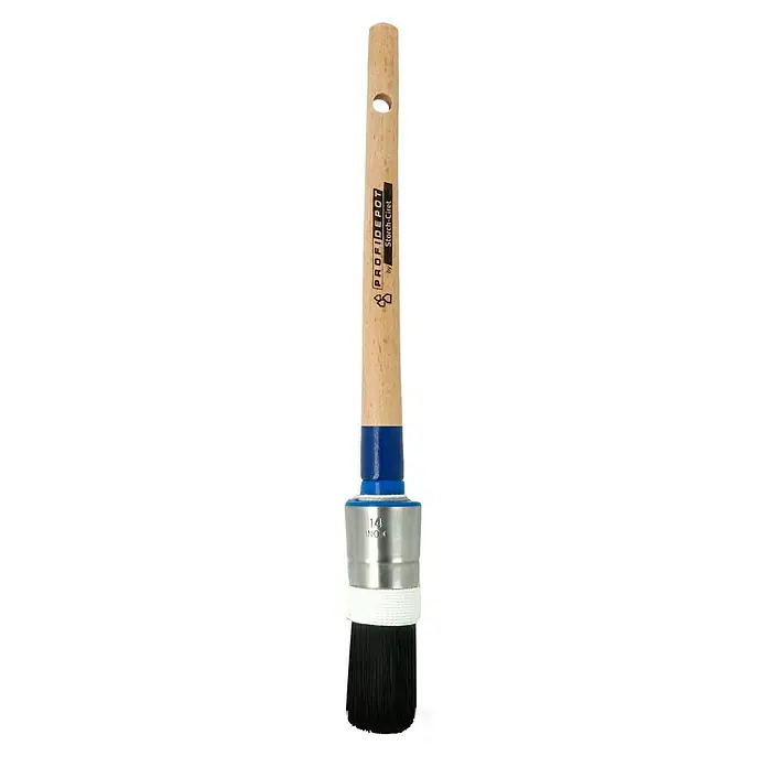 Profi Depot by Storch-Ciret Ringpinsel - Größe Pinsel: 4, Mischborsten, Holz, Schwarz - Pinsel von ProfiDepot by Storch-Ciret mit Holzgriff, blauem Hals und schwarzen Borsten. Ideal für präzise Malerarbeiten und professionelle Ergebnisse.