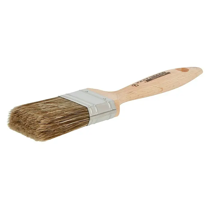 Profi Depot by Storch-Ciret Lasur-Flachpinsel - Breite Borsten: 50 mm, Mischborsten, Holz - Ein Pinsel der Marke Profigold mit einem hellen Holzgriff und Borsten in Braun- und Beigetönen. Ein Werkzeug für Malarbeiten.