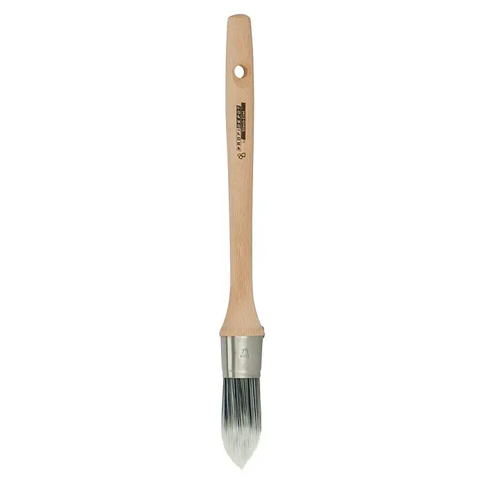 Profi Depot by Storch-Ciret Ringpinsel - Größe Pinsel: 6, Mischborsten, Holz, Schwarz/Weiß - Pinsel mit Holzgriff und weißen Borsten. Ideal für Malerarbeiten, präzise und komfortabel dank des ergonomischen Griffs.