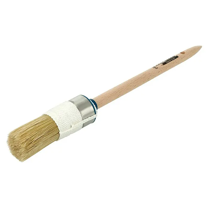 Profi Depot by Storch-Ciret Ringpinsel - Größe Pinsel: 6, Mischborsten, Holz - Pinsel mit hellem Holzgriff und Borsten in Nahaufnahme, ideal zum präzisen Auftragen von Farbe.