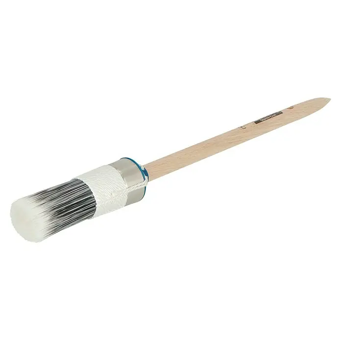 Profi Depot by Storch-Ciret Ringpinsel Lack - Größe Pinsel: 6, Mischborsten, Holz - Pinsel mit hellem Holzgriff, umwickelter Bürste und silberner Halterung, ideal für präzises Auftragen von Farben und Lacken.