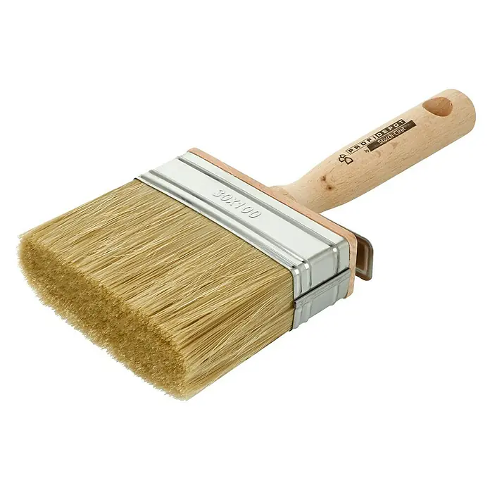 Profi Depot by Storch-Ciret Flächenstreicher - Breite Borsten: 100 mm, Mischborsten, Holz, Beige - Pinsel 30x100 mit Holzgriff von Profi Depot by Storch-Ciret zum Auftragen von Farbe, Lack oder Lasur, ideal für Malerarbeiten und Renovierungen.