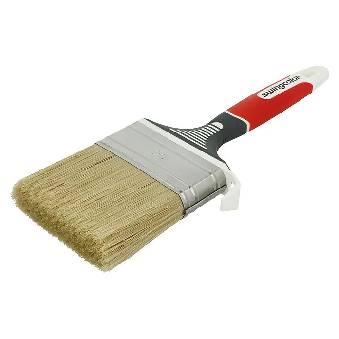 swingcolor Flachpinsel 3K - Breite Borsten: 80 mm, Mischborsten, Kunststoff - Pinsel mit rotem Griff und hellen Borsten, ideal für verschiedene Malarbeiten. Swingcolor Qualität für professionelle Ergebnisse.