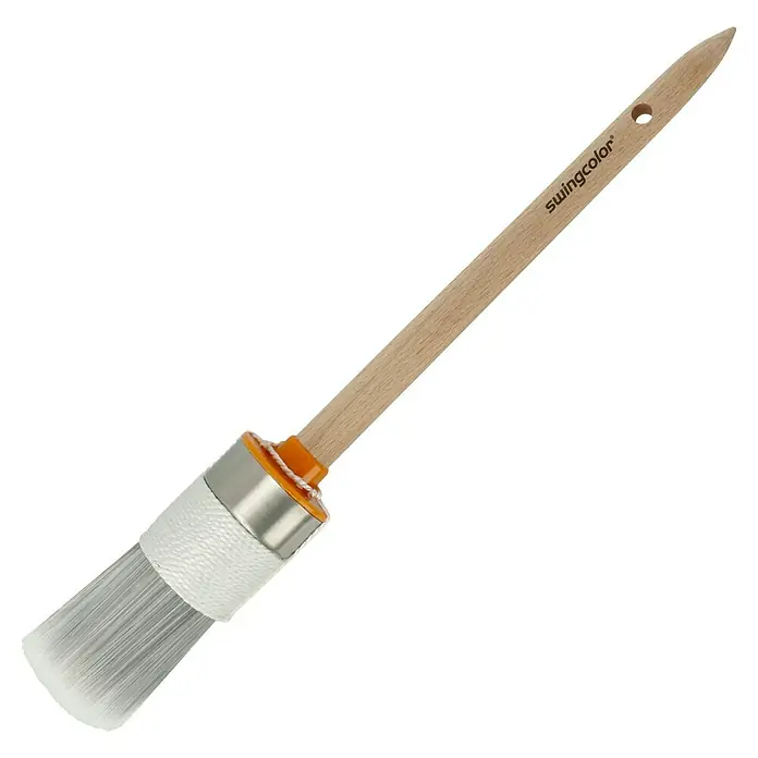swingcolor Ringpinsel - Größe Pinsel: 8, Mischborsten, Holz - Pinsel von Swingcolor mit Holzgriff und weißen Borsten für präzise Malerarbeiten, ideal für Ecken und Kanten.
