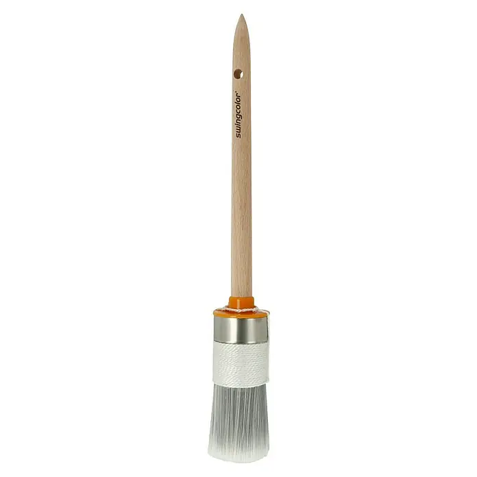 swingcolor Ringpinsel - Größe Pinsel: 8, Mischborsten, Holz - Pinsel mit Holzgriff und weißen Borsten. Ideal zum Auftragen von Farbe und Lack auf verschiedenen Oberflächen.