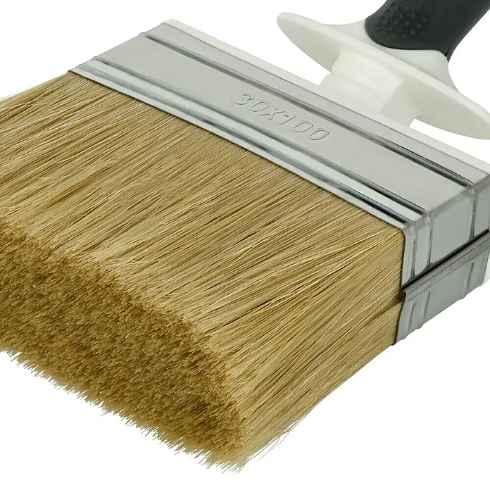 swingcolor Flächenstreicher 3K - Breite Borsten: 100 mm, Art Borsten: Mischborsten, Material Griff: Kunststoff - Detailaufnahme eines 30x100 mm Flächenstreichers, ideal für gleichmäßige Farbaufträge auf großen Oberflächen.