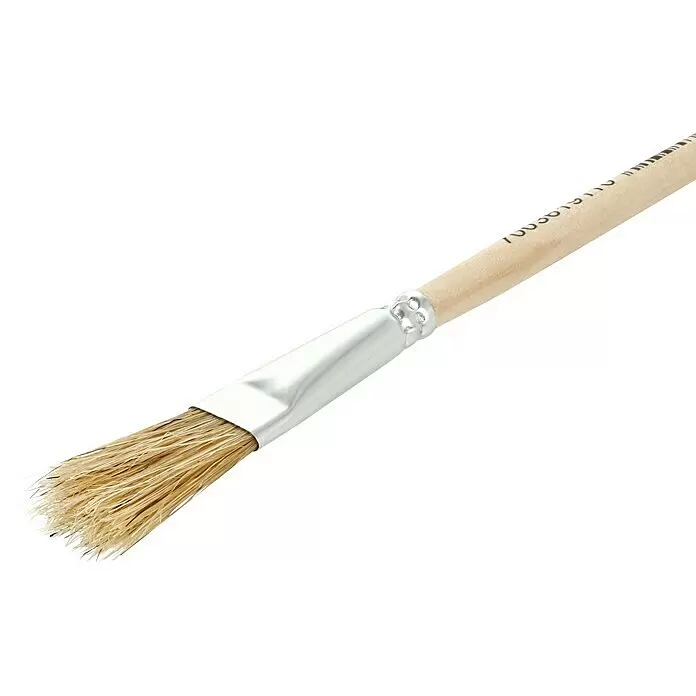 Universal-Pinsel - Größe Pinsel: 10, Chinaborsten, Holz - Pinsel mit hellem Holzgriff, silberner Zwinge und hellbraunen Naturborsten.