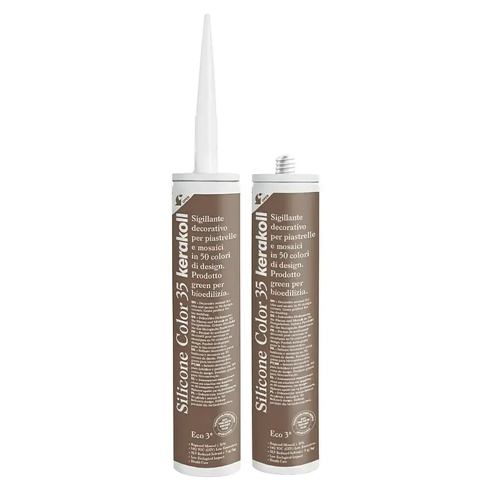 Kerakoll Silicona universal Color - Tono de color: 35, 310 ml - Dos tubos de Silicone Color 35 kerakoll, un sellador decorativo para azulejos y mosaicos, disponible en 50 colores y ecológico.