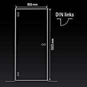 Diamond Doors Glasdrehtür 591 (959 x 1.972 mm, DIN Anschlag: Links, Milchglas) | BAUHAUS