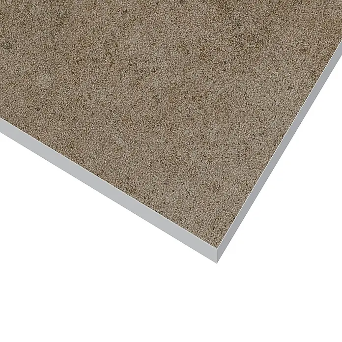 Art-Tec by Palazzo Feinsteinzeugfliese - 80 x 80 cm, Clay, Glänzend - Nahaufnahme einer modernen, beigen Keramikfliese mit feiner Textur und matter Oberfläche, ideal für stilvolle Innenräume.