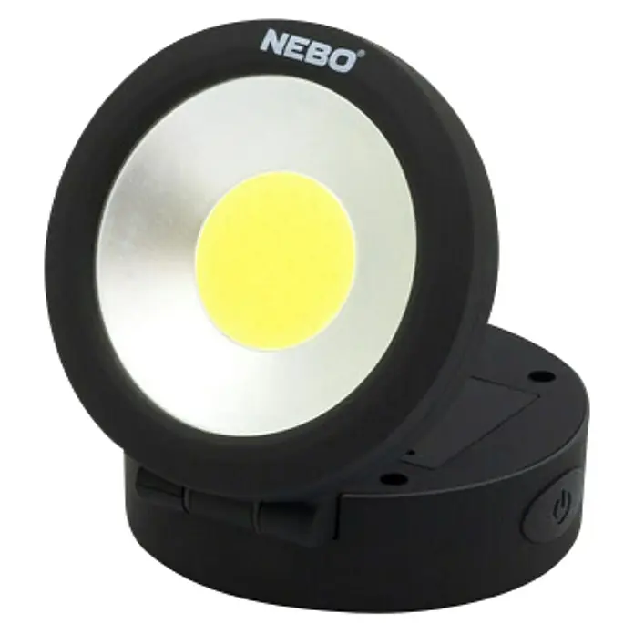 Nebo Tools Linterna Angele Light - 3,8 x 8 x 8 cm, IPX4 - Imagen de una lámpara de trabajo NEBO, perfecta para el taller o como fuente de luz flexible. Diseño compacto y alta luminosidad.