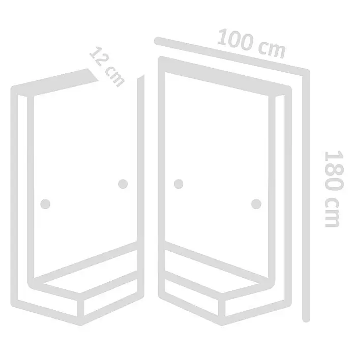 Diephaus L-Stein InneneckeBewehrt, Höhe: 180 cm, Breite: 100 cm, Stärke: 12 cm, Grau