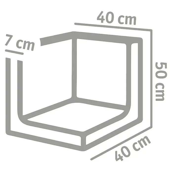 Diephaus L-Stein Außenecke - 50 cm, 40 cm, Stärke: 7 cm, Grau - U-förmige Duschwanne mit den Maßen 40 x 40 cm und einer Höhe von 50 cm, mit einer Wandstärke von 7 cm für zusätzlichen Komfort.