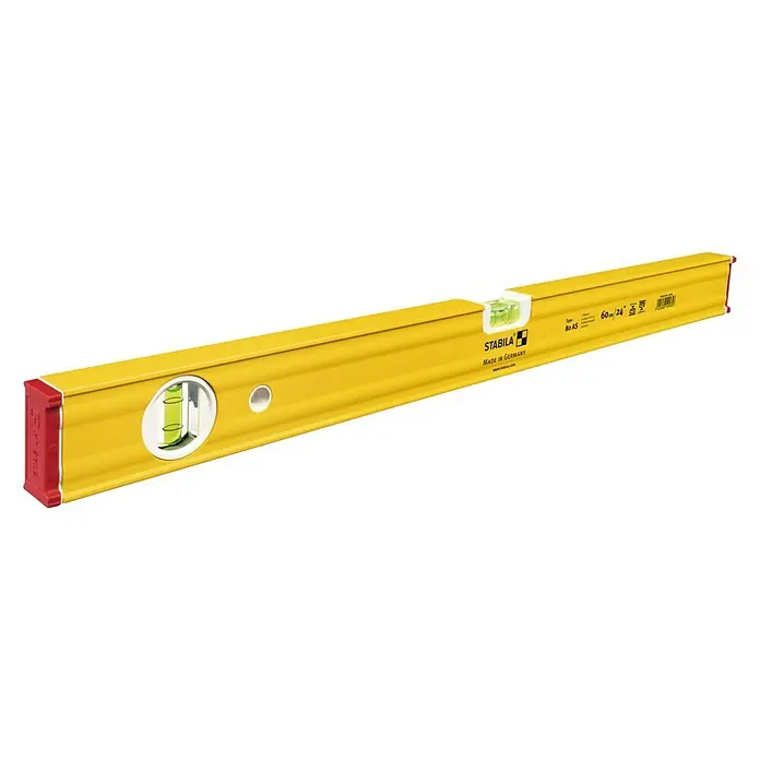 Stabila Wasserwaage 80 AS - Länge: 120 cm, Anzahl Libellen: 2 Stk. - Gelbe Stabila Wasserwaage, ideal für präzise Messungen im Bauwesen und Heimwerken, gefertigt in Deutschland für höchste Qualitätsansprüche.