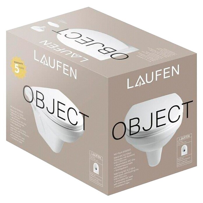 Laufen Object Wand-WC-Set (Mit WC-Sitz, Tiefspüler, Weiß)
