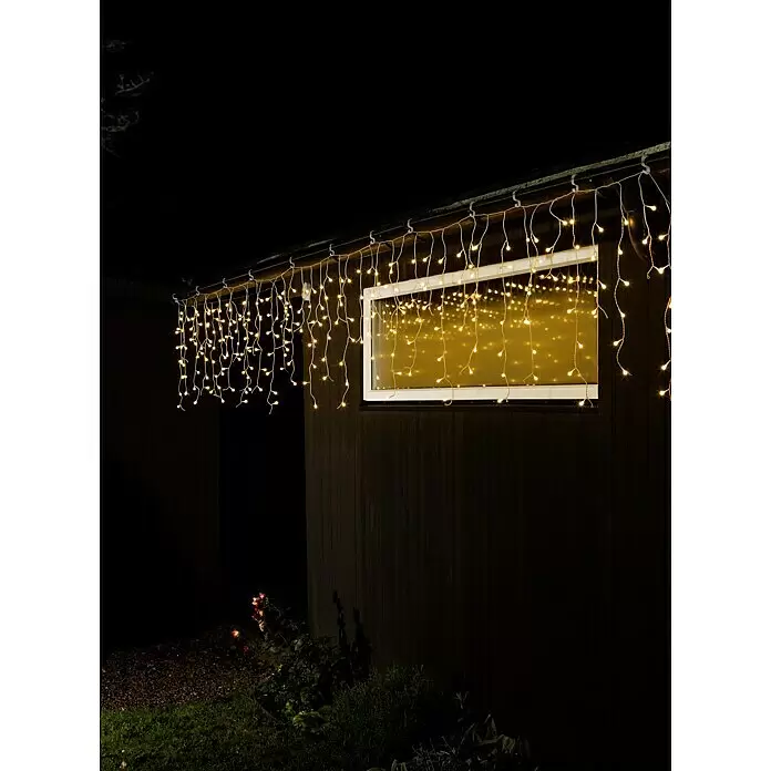 Konstsmide LED-Lichtervorhang Eisregen Globes - Außen, 0,7 m, 200 Stk., Netzbetrieben - Stimmungsaufnahme