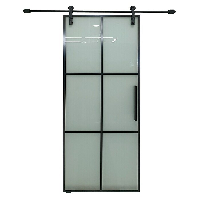 Puerta corredera de vidrio Portals (75 x 215 cm, Vidrio templado)