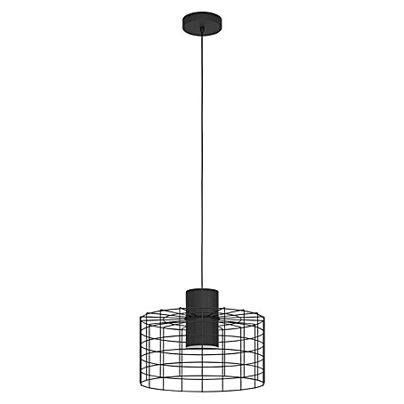 Eglo Pendelleuchte rund MIlligan (Ø x H: 38 x 110 cm, Schwarz, E27)