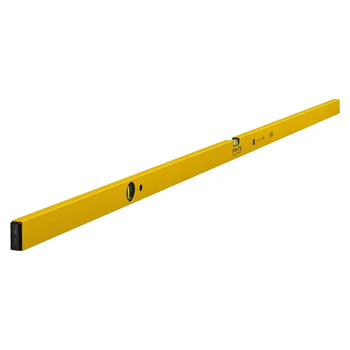 Stabila Wasserwaage Typ 70 - Länge: 200 cm, Aluminium - Gelbe Wasserwaage von Stabila. Sie ist ideal, um Oberflächen waagerecht oder senkrecht auszurichten, mit stabilen und präzisen Messungen.
