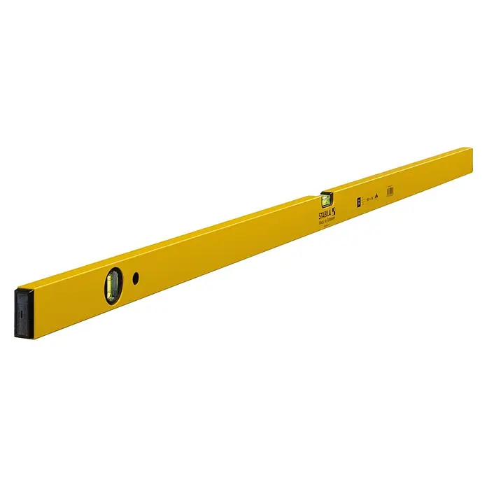Stabila Wasserwaage Typ 70 - Länge: 150 cm, Aluminium - Gelbe Wasserwaage von Stabila, ideal für präzise Messungen. Das robuste Design und die gut sichtbaren Libellen machen sie zu einem zuverlässigen Werkzeug.