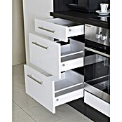 Respekta Premium Composición de cocina (Ancho: 240 cm, Con dispositivos eléctricos, Negro de alto brillo)