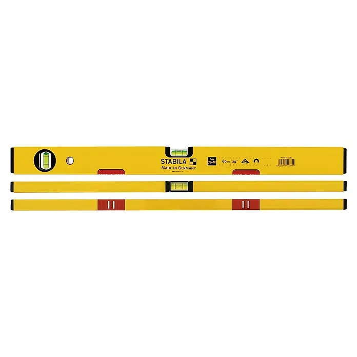 Stabila Wasserwaage Type 70 M - Länge: 40 cm, Anzahl Libellen: 2 Stk. - Gelbe Stabila Wasserwaage, 60 cm lang, für präzise Messungen in Handwerk und Bau.