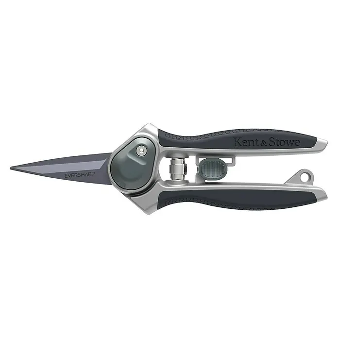 Kent & Stowe Gartenschere Eversharp Blumen - Ausführung: Spitze Klingen - Kent & Stowe Eversharp Gartenschere mit grauen und silbernen Griffen und Klingen, ideal für präzise Gartenarbeiten.