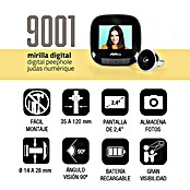 AYR Mirilla digital 9001 (Negro, Grosor de la puerta: 35 mm - 120 mm) | BAUHAUS