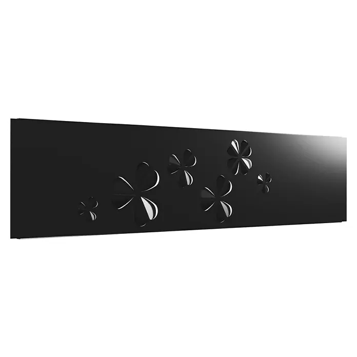 Gabio Zaunelement Glücksklee - 197,5 x 45 cm, Stahl, Anthrazit - Elegantes schwarzes Paneel mit dezenten Kleeblatt-Motiven, die dem Design eine stilvolle Note verleihen. Ideal für moderne Interieurs.