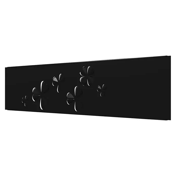 Gabio Zaunelement Glücksklee - 197,5 x 45 cm, Stahl, Anthrazit - Schwarze Wanddekoration mit ausgeschnittenen vierblättrigen Kleeblättern für eine elegante Note.