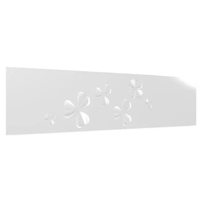 Gabio Zaunelement Glücksklee - 197,5 x 45 cm, Stahl, Weiß - Elegantes, weißes Paneel mit stilvollen Kleeblattmotiven, das jedem Raum eine frische und ansprechende Note verleiht. Ideal zur Wandgestaltung.