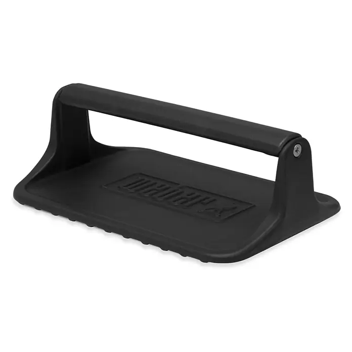 Weber Fleischbeschwerer - Gusseisen - Schwarze Burgerpresse von Weber zum Formen von perfekten Burger Patties. Ideal für jeden Grillmeister, der Wert auf gleichmäßige Ergebnisse legt.