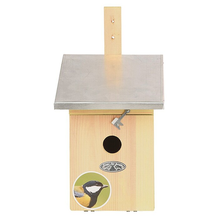 Nestkast Koolmees met zinken dak (17 x 21,5 x 33,3 cm, Lichtbruin) | BAUHAUS