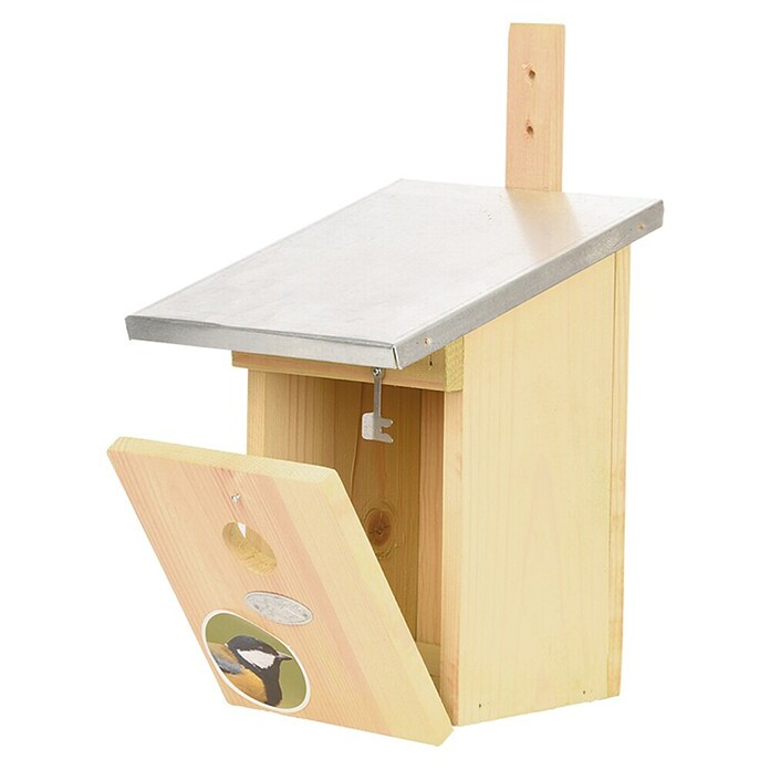 Nestkast Koolmees met zinken dak (17 x 21,5 x 33,3 cm, Lichtbruin) | BAUHAUS