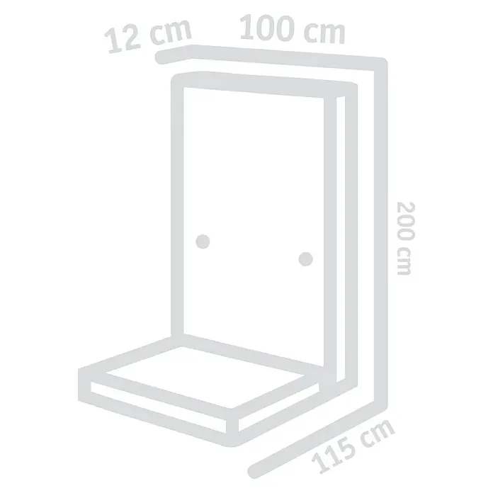 Diephaus L-Stein - 205 cm, 100 cm, Stärke: 12 cm, Grau - Dusche mit den Maßen 12 x 100 x 200 x 115 cm. Diese Duschkabine bietet eine komfortable Raumlösung mit klaren Linien und optimaler Platzausnutzung.