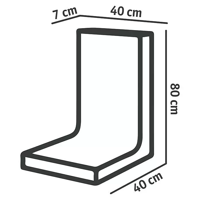 Diephaus L-SteinUnbewehrt, Höhe: 80 cm, Breite: 40 cm, Stärke: 7 cm, Anthrazit