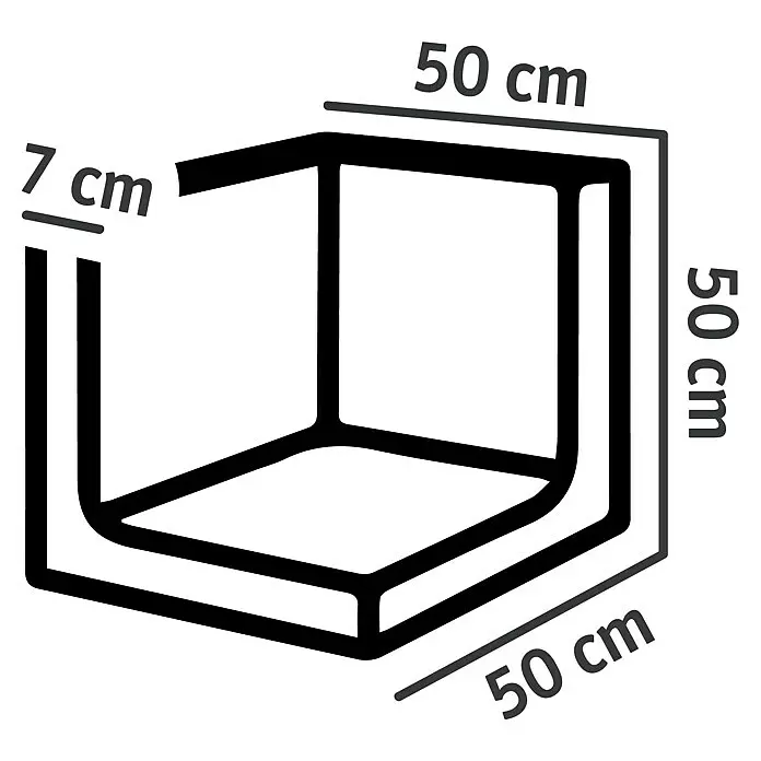Diephaus L-Stein Außenecke - 50 cm, 50 cm, Stärke: 7 cm, Anthrazit - Schwarzes U-Profil, 50x50x50 cm, 7 cm dick.